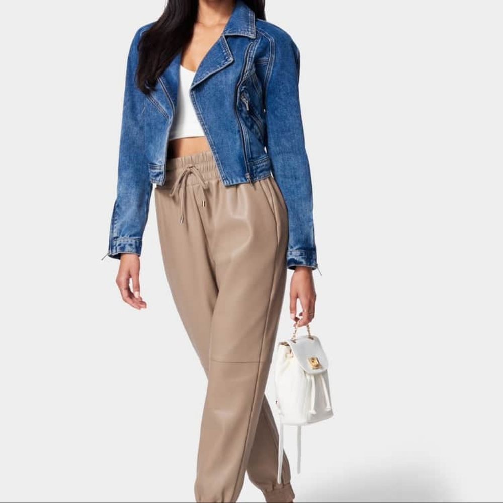 NWT Bebe Vegan Leather Jogger Pants, SZ XS